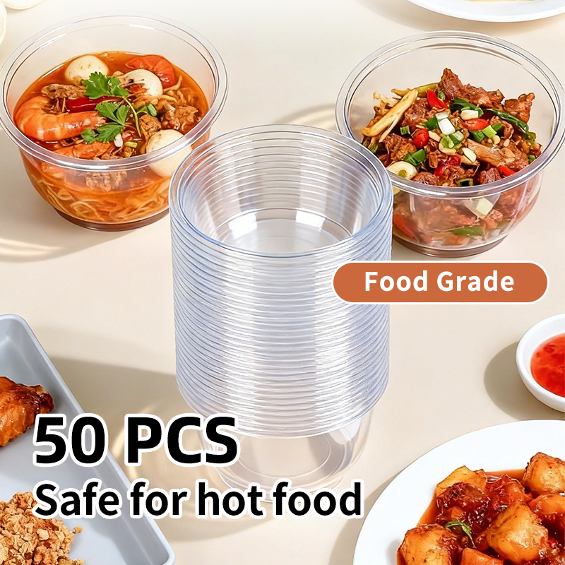 Food Storage Meals - Tigelas Plásticas Descartáveis Transparentes Resistentes para