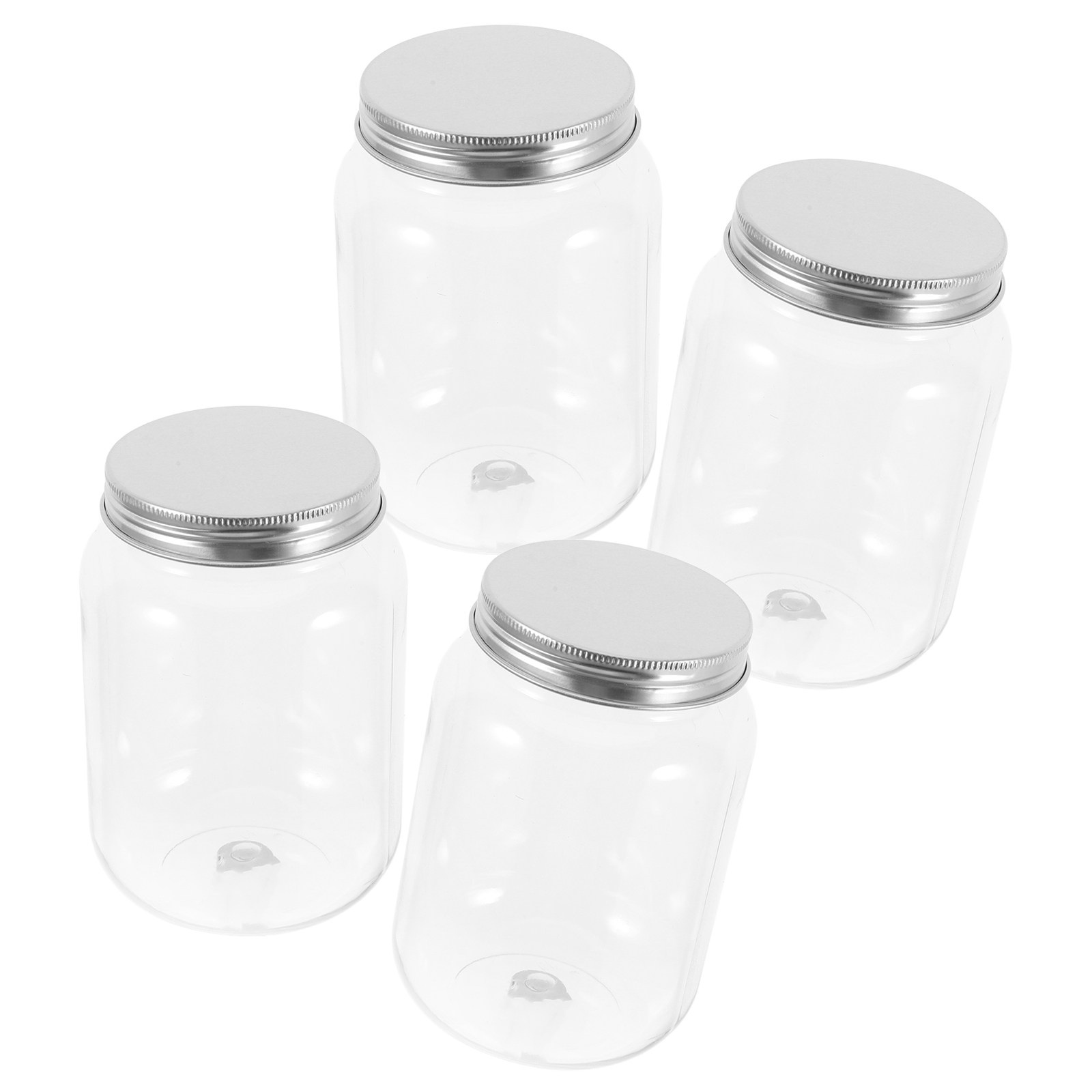 Food Storage Containers - 4 potes de plástico transparente com