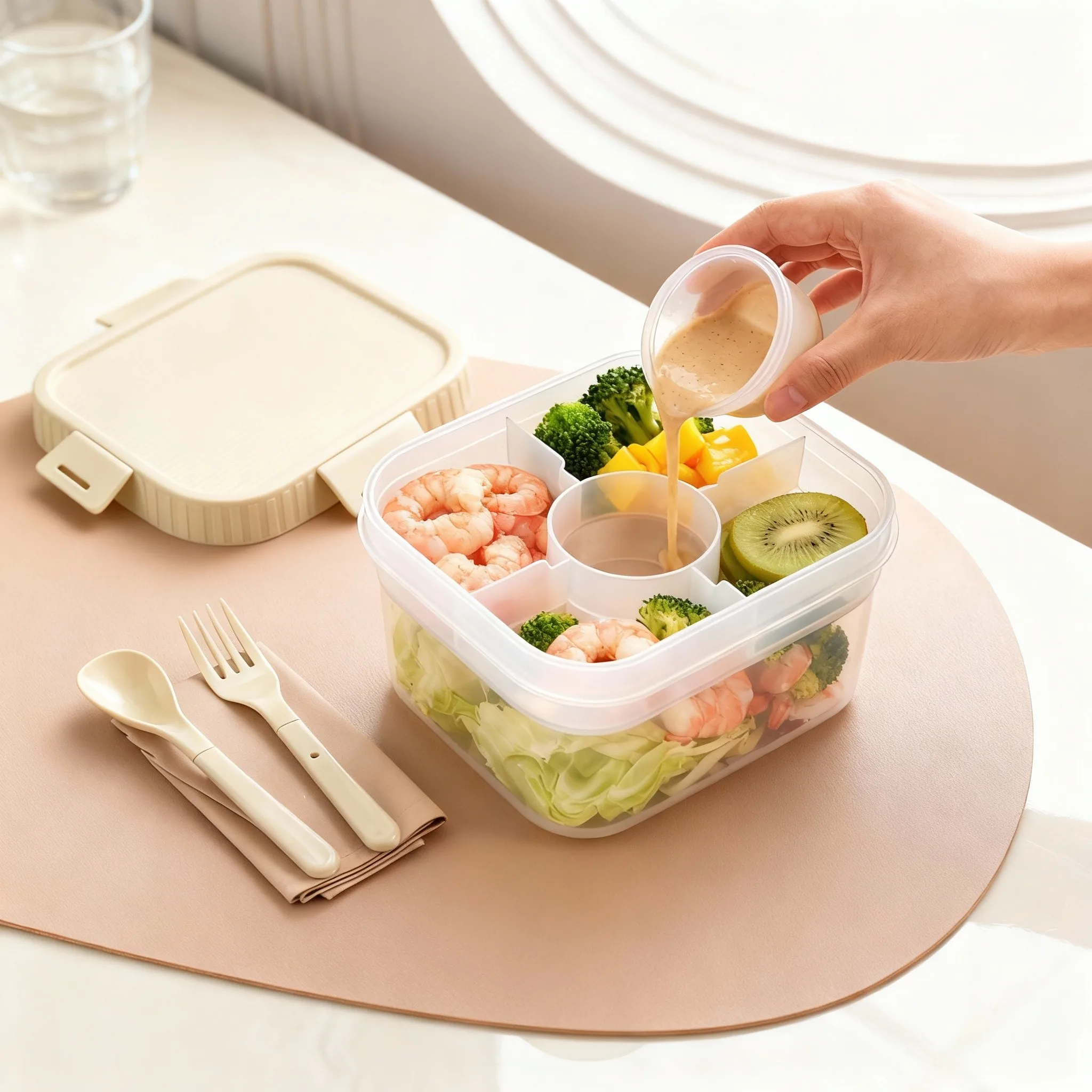Food Storage Oven Safe - Marmita portátil de plástico com compartimentos