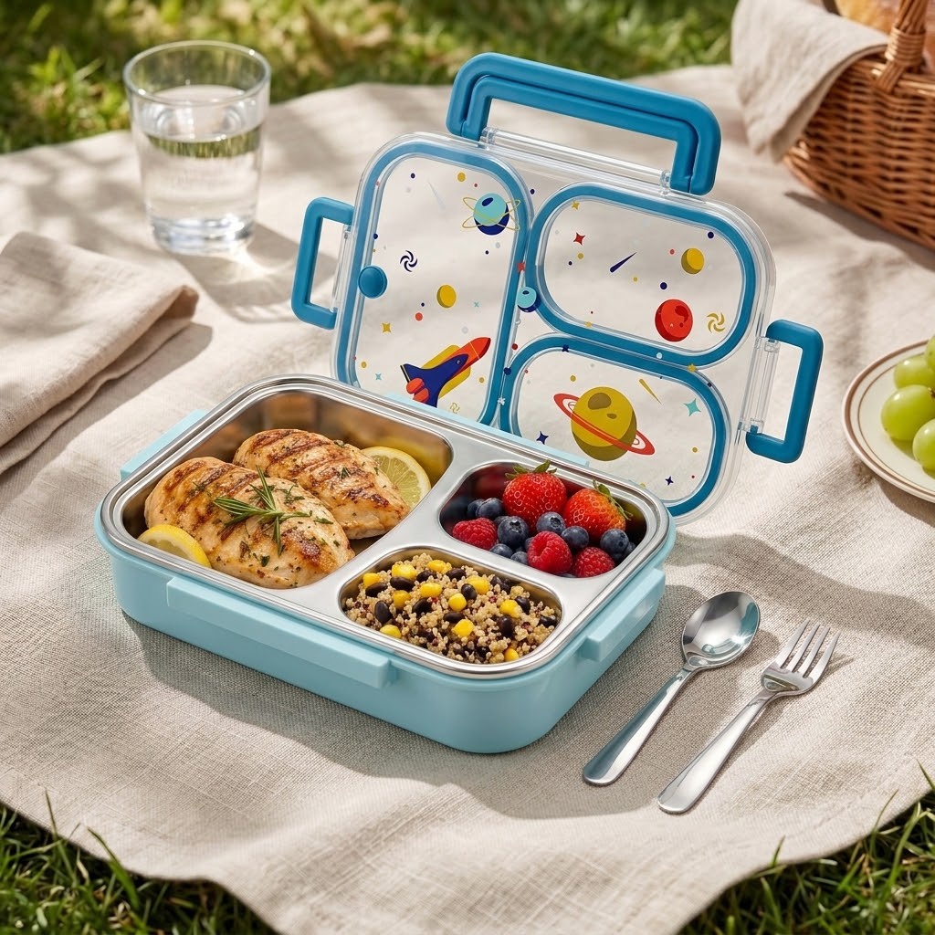 Food Storage Oven Safe - Marmita infantil de 900ml, fofa, em